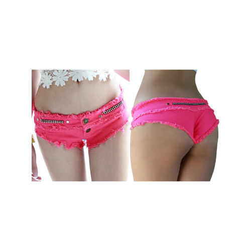 (L, Red) Short en jean la plage. 2