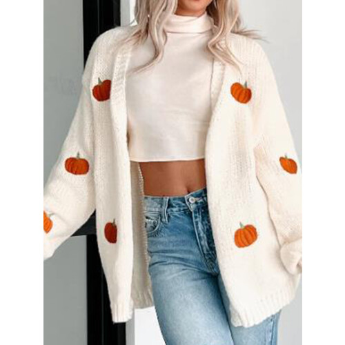 (M, White) Gilet cardigan ouvert et automne.