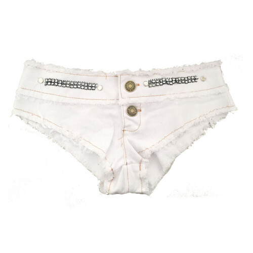 (L, White) Short en jean la plage. 2