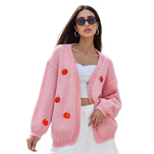 (S, Pink) Gilet cardigan ouvert et automne.