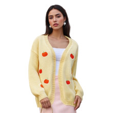 (XL, Yellow) Gilet cardigan ouvert et automne.