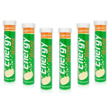 120 Vitamin Energy Boost Effervescent Tablets ORANGE Flavour *6 Packs of 20*