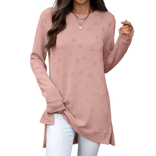 (L, Pink) Női bő szabású hétköznapi viselet