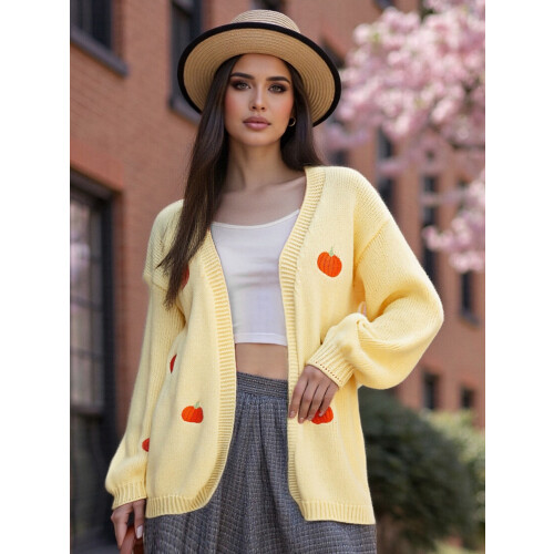 (M, Yellow) Gilet cardigan ouvert et automne. 2