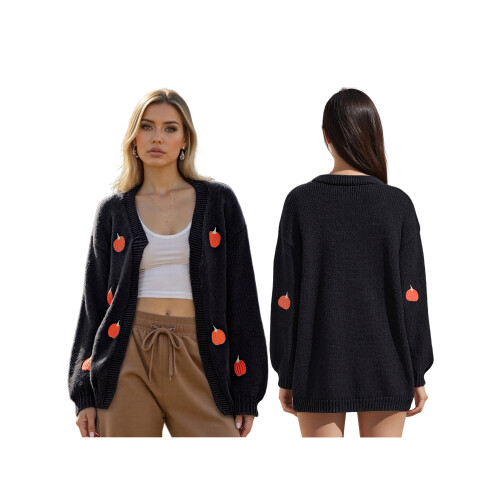 (L, black) Gilet cardigan ouvert et automne. 1
