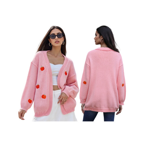 (L, Pink) Gilet cardigan ouvert et automne. 1