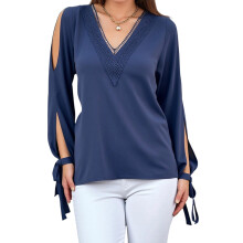 (L, Navy Blue) Chemise cintrée automne élégant streetwear
