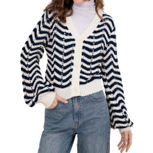 (L, Navy Blue) Gilet rayé pour et l'automne.