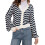 (L, Navy Blue) Gilet rayé pour et l'automne. 1