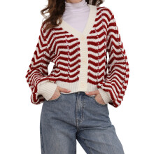 (S, Red) Gilet rayé pour et l'automne.