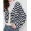 (L, Navy Blue) Gilet rayé pour et l'automne. 4