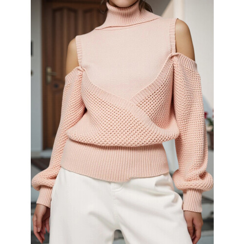 (M, Pink) Pull ample d'automne en maille. 2