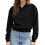 (L, Black) Pull ample d'automne haut décontracté 1