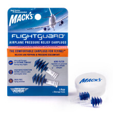 Mack's Flightguard Airplane Pressure Relief Earplugs - 26dB NRR - Comfortable, Safe, Travel Ear Plugs