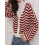 (S, Red) Gilet rayé pour et l'automne. 6
