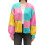 (M, Pink) Gilet cardigan tendance maille contrastée 1