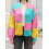 (M, Pink) Gilet cardigan tendance maille contrastée 4