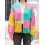 (M, Pink) Gilet cardigan tendance maille contrastée 6