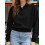 (L, Black) Pull ample d'automne haut décontracté 4