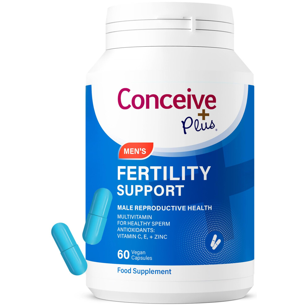 Conceive Plus Male Fertility Supplements - Boost Sperm Count, Motility & Libido - Maca Root, Folic Acid, L-Arginine, Zinc & Magnesium - Multivitamin