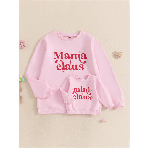 (XL, Pink Mom) Φούτερ Γονέα-Παιδί με Στάμπα και Μακρυμάνικο 2