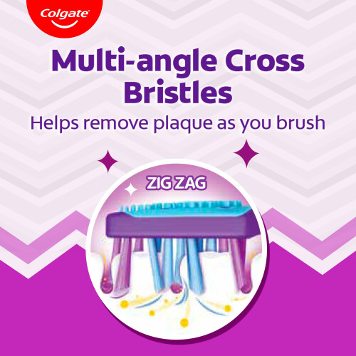 Colgate Colgate Zigzag Toothbrush for Deep Inter Dental Clean with Multi Angle Zig zag bristles (Medium, Pack of 6) 2