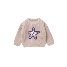 (12-18 Months, Khaki) Maglioncini per neonati, maniche lunghe, scollo rotondo, ricamo animali marini, pullover autunnale