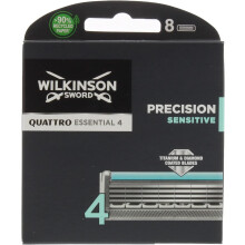 Wilkinson Sword Quattro Titanium Sensitive Refill Razor Blade Cartridges, 8 Count
