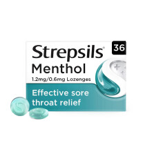 Strepsils Menthol Lozenges, 36 Count - Fast Acting Sore Throat Relief, Soothes Up To 2 Hours, Dual Action With Eucalyptus Oil, Eff