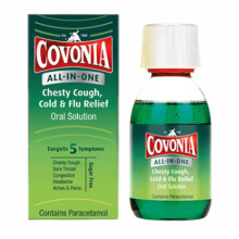 Covonia All-in-One Chesty Cough, Cold & Flu Relief Oral Solution, Sugar Free, Fights Chesty Cough, Headaches, Sore Throats,Contain