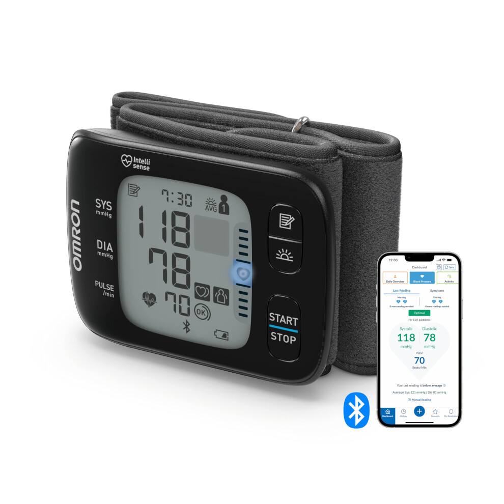 Omron Rs7 Intelli It Wrist Blood Pressure Monitor For Home Use/On The