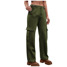 Cargo Pants Women Mid-waist Pocket Denim Overalls Casual Pants In Spring And Summer Clearance