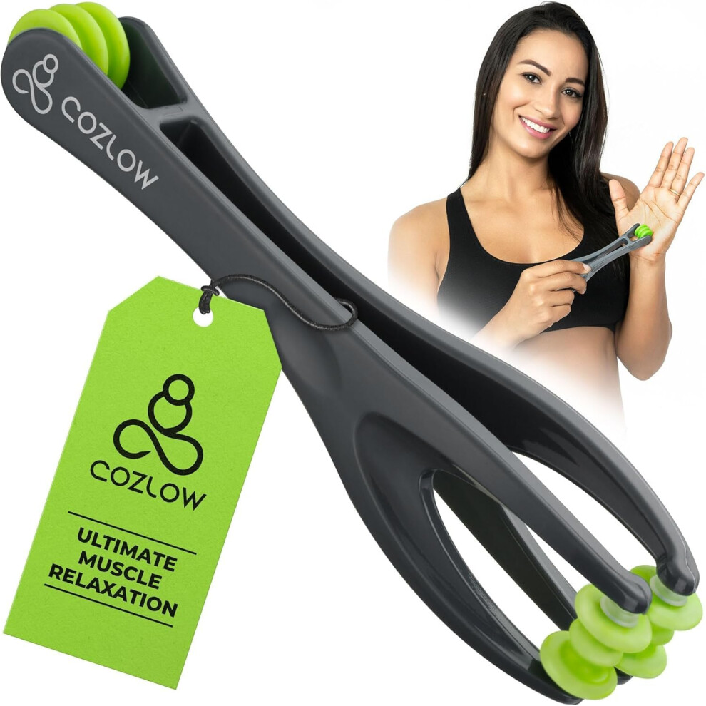 Cozlow Finger Massager For Deep Tissue Comfort - Dual-Sided Therapy Tool For Arthritis, Carpal Tunnel, Stress & Pain Relief - Massage Rol