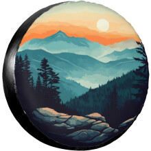 Mountain Graphic pótkerék-takaró, időjárásálló univerzális kerékvédő lakókocsihoz, lakókocsihoz, utánfutóhoz, terepjáróhoz, 14