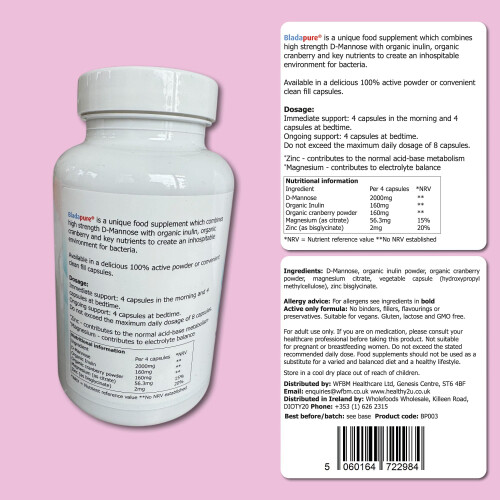 Bladapure D Mannose High Strength 120 Capsules Value Pack 1