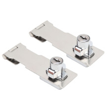 2 Stück Edelstahl Hasp Verschluss Set, 6,4 cm Zinklegierung Sicherheitsverschluss für Schränke und Türen