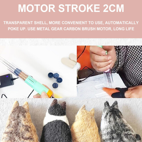 Ηλεκτρικό κιτ βελονών τσόχας, 1-7 βελόνες, ρυθμιζόμενη ταχύτητα, διαδρομή 2cm, 1