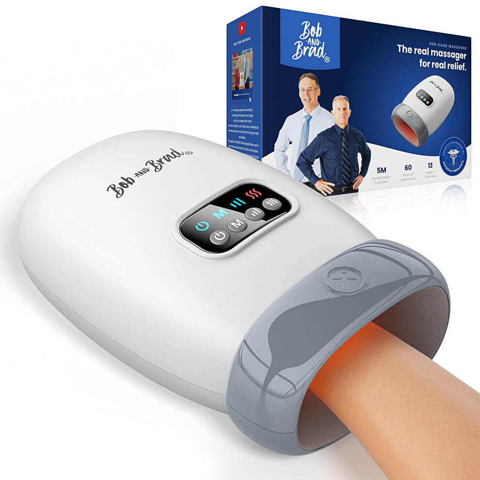 Bob And Brad H60 Hand Massager With Heat And Compression, Cordless Hand Massager For Arthritis And Carpal Tunnel, Pain Relief Heat
