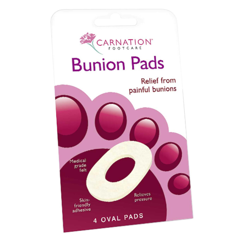 Carnation Footcare Carnation Bunion Relief Pads, Help Relieve Pain Caused By Bunions. Medical Grade Felt Oval Pads. Multipack 3 X 4 Oval Pads - 12 Pa