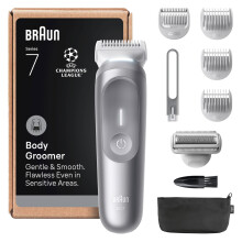 Braun Series 7 Body Groomer for Men, Body & Pubic Hair Trimmer with Smartlight & SkinGuard, 8-in-1 Grooming Kit, Waterproof Electr
