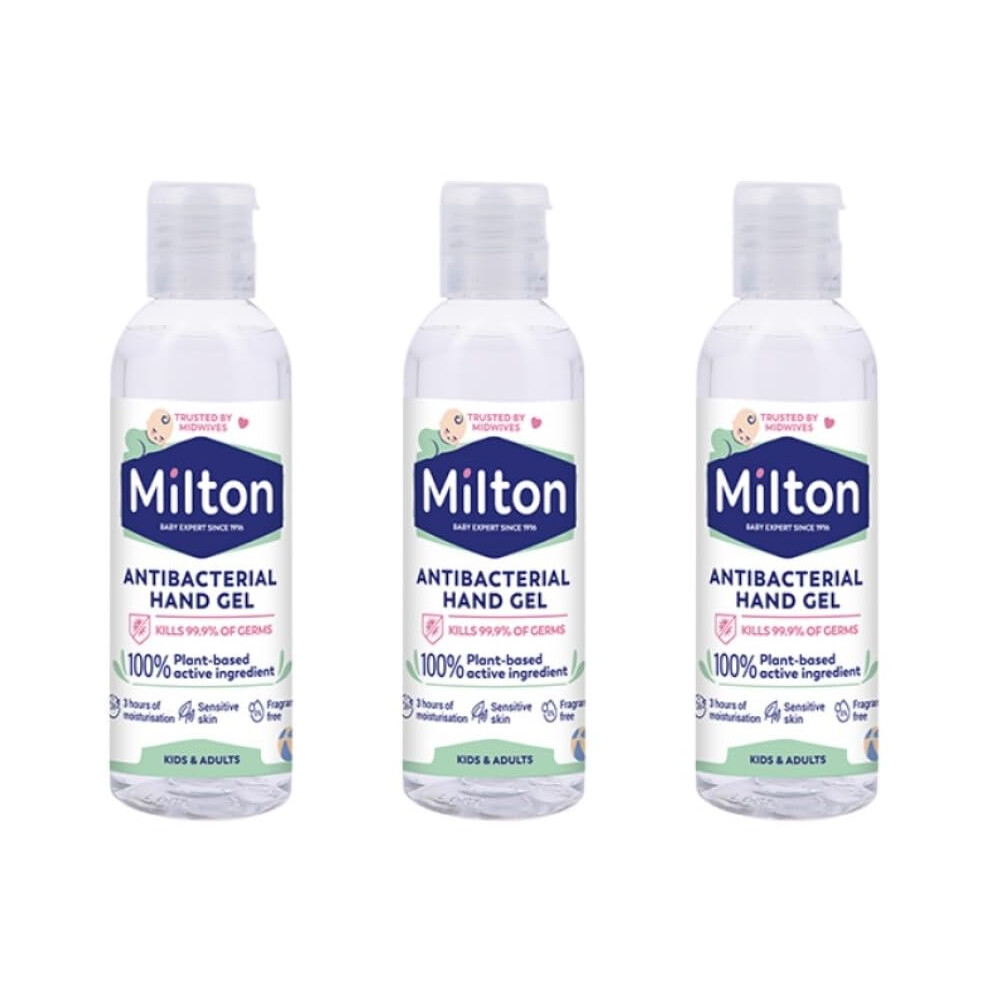 Happy Bees Bundle Of 3 Milton Antibacterial Hand Sanitiser Gel 100 Ml 3 Pack