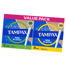 Tampax Super + Tampax Regular Tampons Bundle - 40 Count (20 of Each)