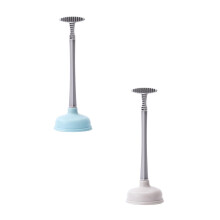 2Pcs Rubber Toilet Plunger-Toilet Plunger with Long Handle for Bathroom Drains Slow Sinks Drains Tubs Shower 16.14'' Blue+Grey