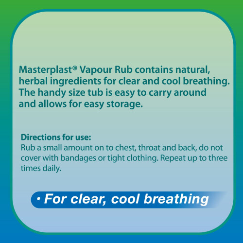 Masterplast Vapour Rub - for Clear, Cool Breathing, Ready to Use 100g 2