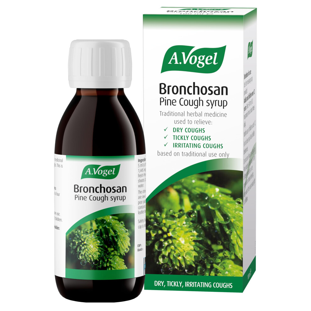 A.vogel Bronchosan Pine Cough Syrup | Dry & Tickly Cough Medicine For Adults | 100Ml