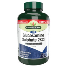 Natures Aid Glucosamine Sulphate 2KCl 1500mg – High Strength Joint Support – Helps Mobility & Flexibility – Non-GMO, Gluten-Free –