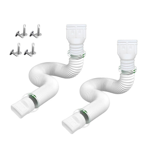 2 Pack Flexible Downspout Extension White, Adjustable Gutter Extender 2160in for Foundation Protection