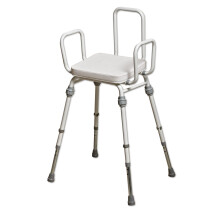 NRS Healthcare Compact Easy Perching Stool Vinyl M48477 - Modular with Arms and Backrest