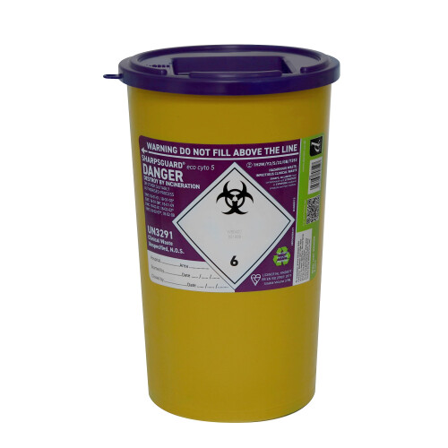 Sharpsguard DNDD605 Sharps Bin, 5L, Purple