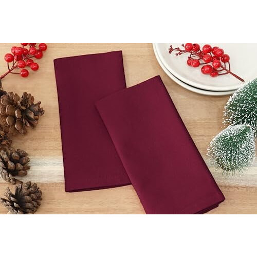 Bomullstygservetter Vinröda 45x45 cm 12-pack 2